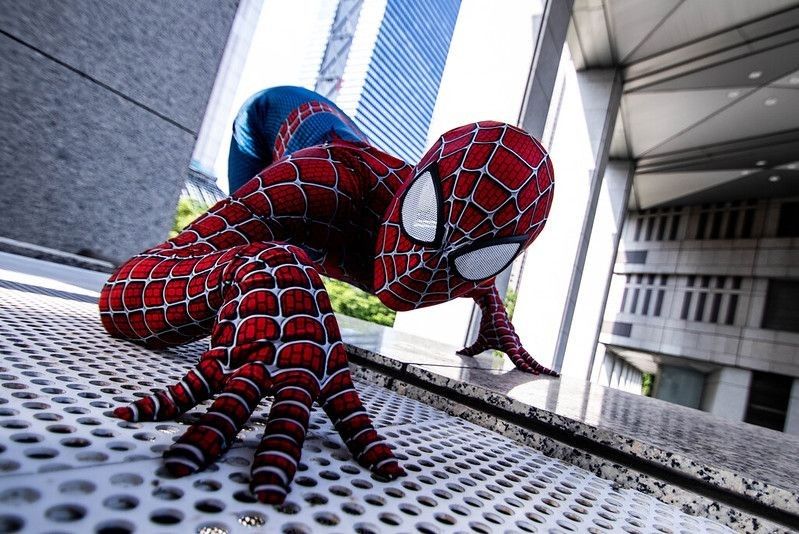 Man in superhero costume comic marvel spiderman