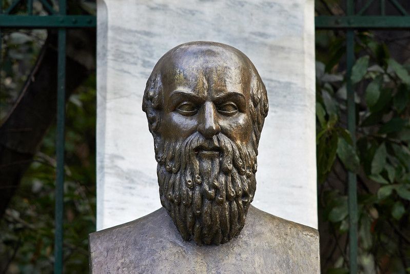 Statue of ancient Greek poet Aeschylus in Athens.