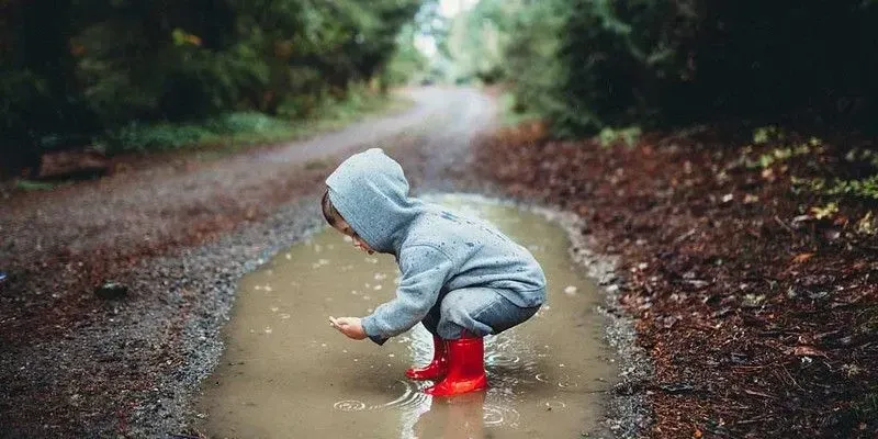 boy in a puddle