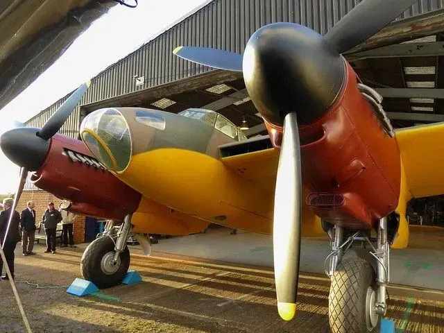 Aircrafts in a hanger at the De Havilland Aircraft Museum