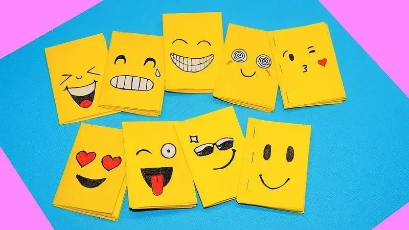 Emoji Craft Notebooks for school, fun emoji crafts