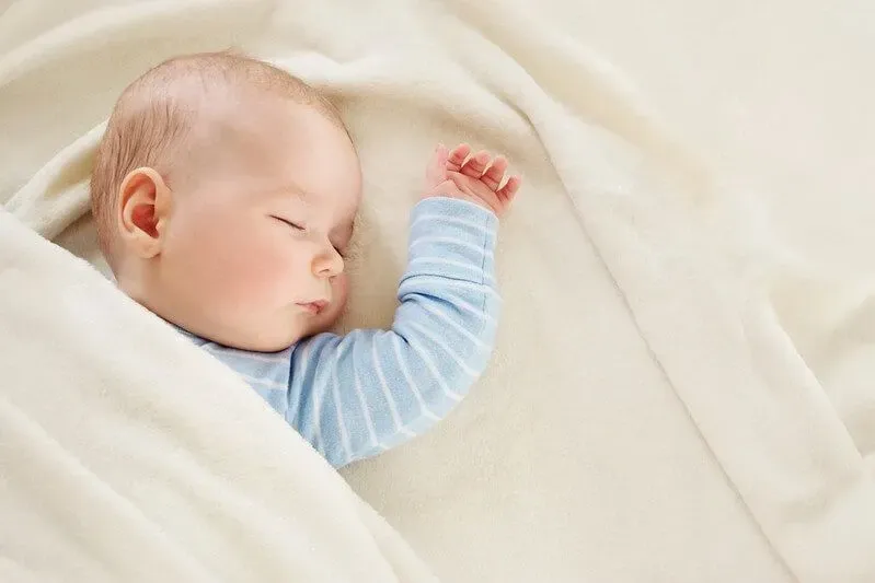 A newborn baby sleeping