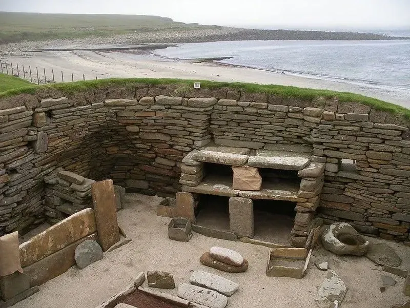 An image of tools and materials at Skara Brae, Scotland.