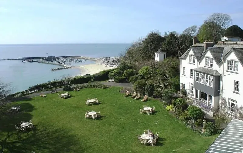 The Alexandra Hotel located right on the sea edge in Dorset.