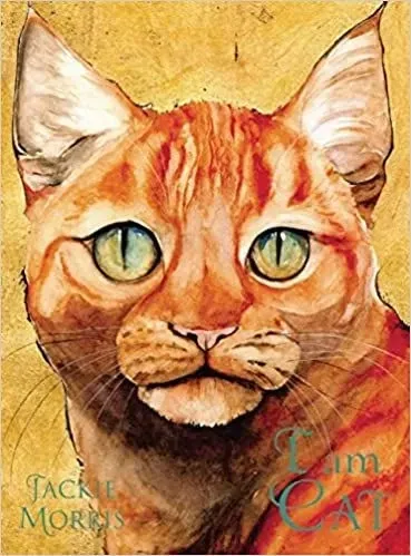 Cover of I Am Cat: a close-up portrait of a ginger cat with blue eyes, looking straight ahead.