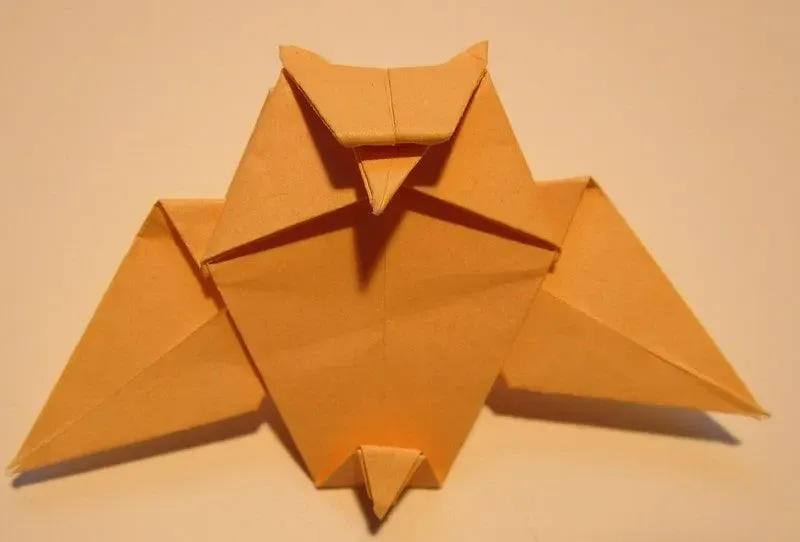 Orange Harry Potter origami Hedwig.