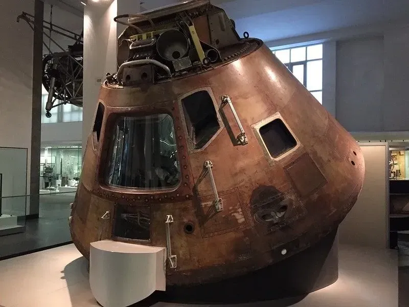 The Apollo 10 capsule on display at the Science Museum in London.