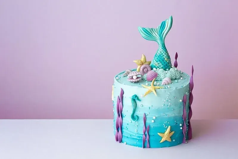 Mermaid cake for ocean lovers. 