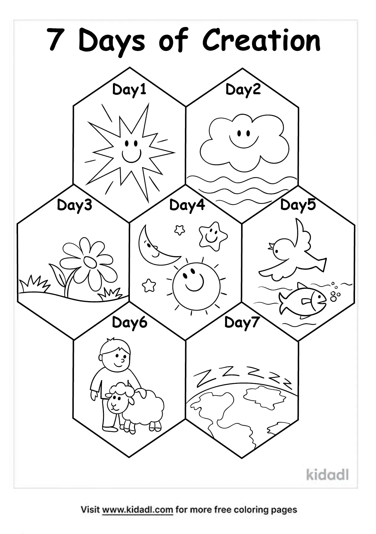 seven days of creation coloring pages