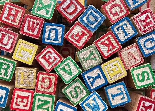 Colorful blocks of alphabets