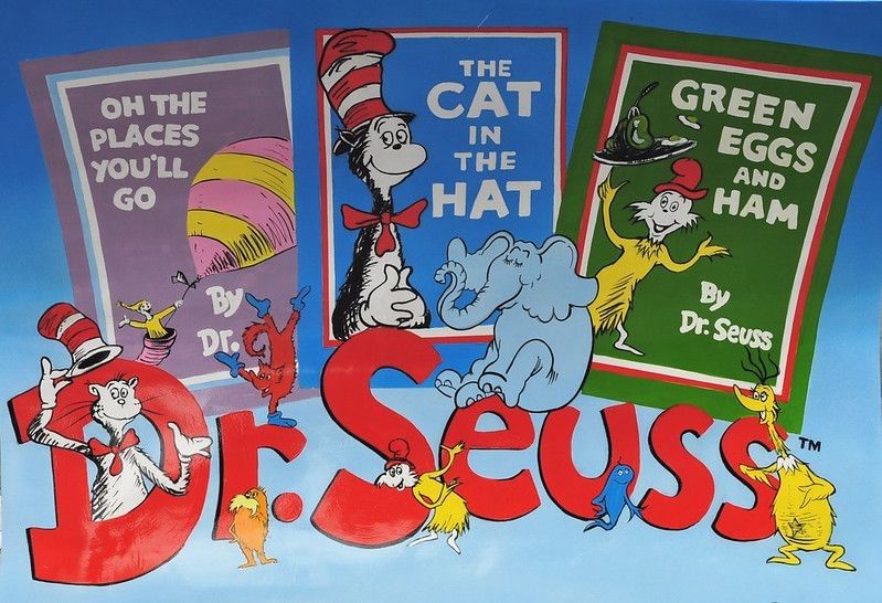Illustration of Dr.Seuss's various book titles