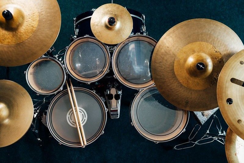 Drumsticks on snare drum