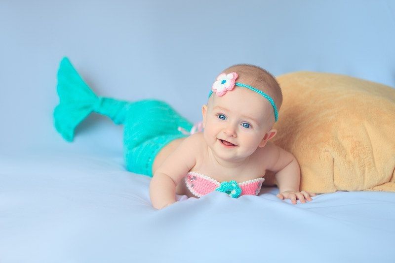cute baby in mermaid dress