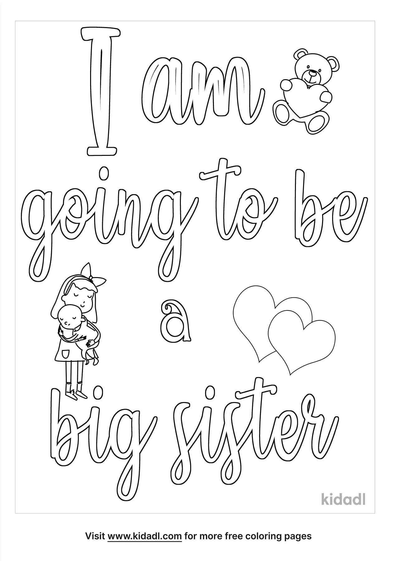 Coloring page that contains big sister