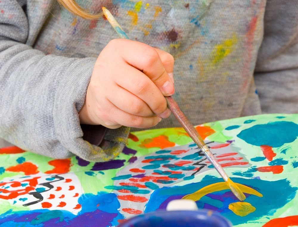 Child painting abstract art