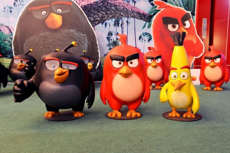 Angry Birds standing together.