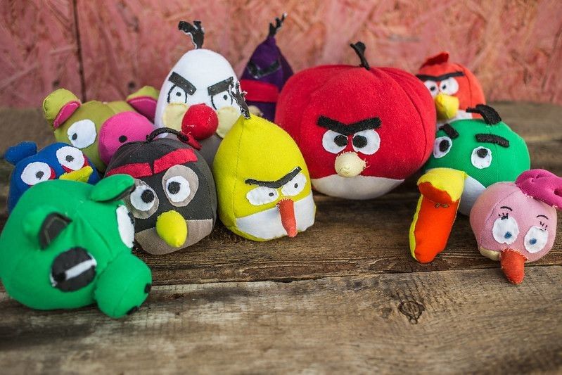 Handmade characters of Angry Birds.