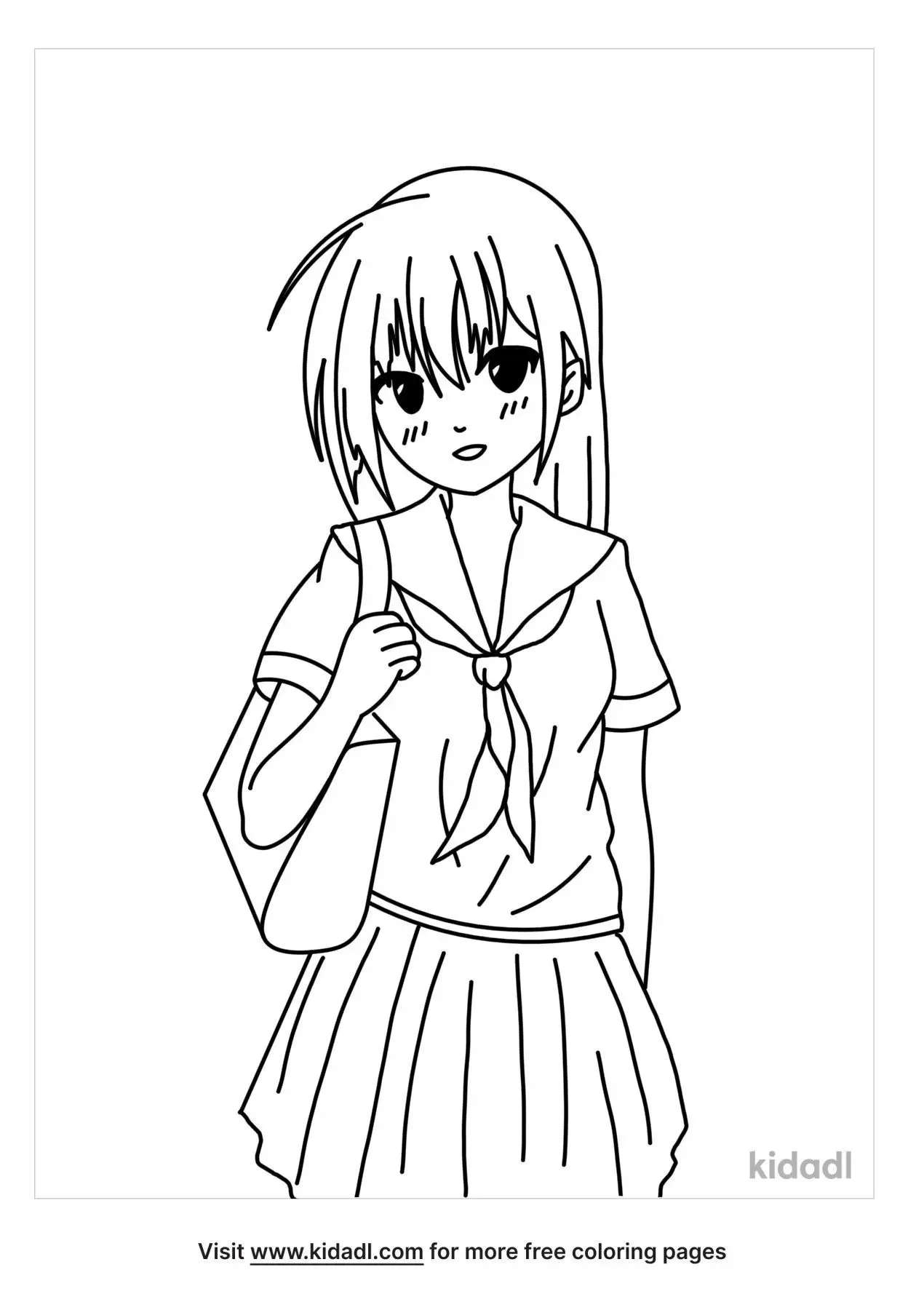 Sad anime girl  Woman coloring pages for Adults Print and Online
