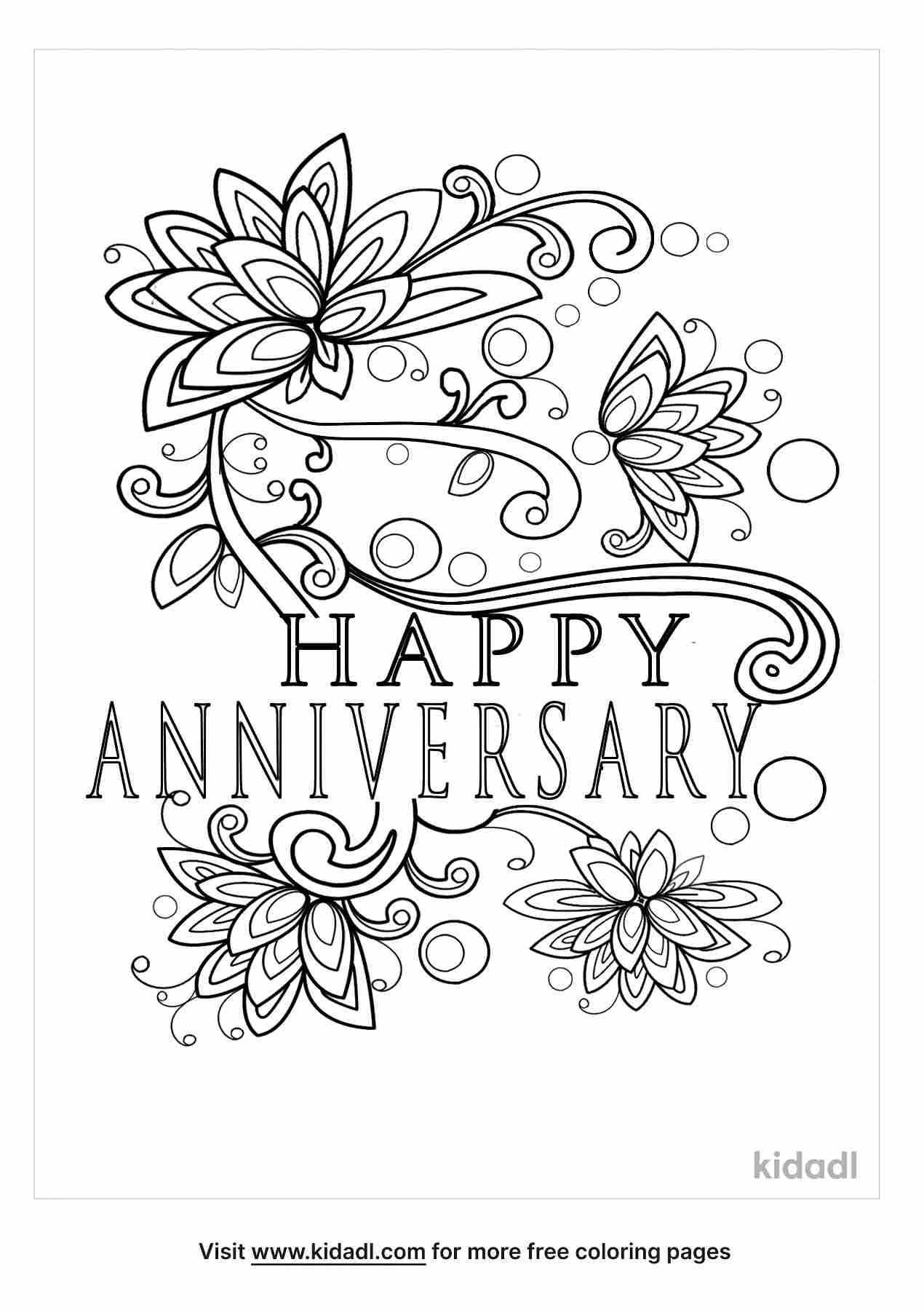 coloring page that contain anniversary images