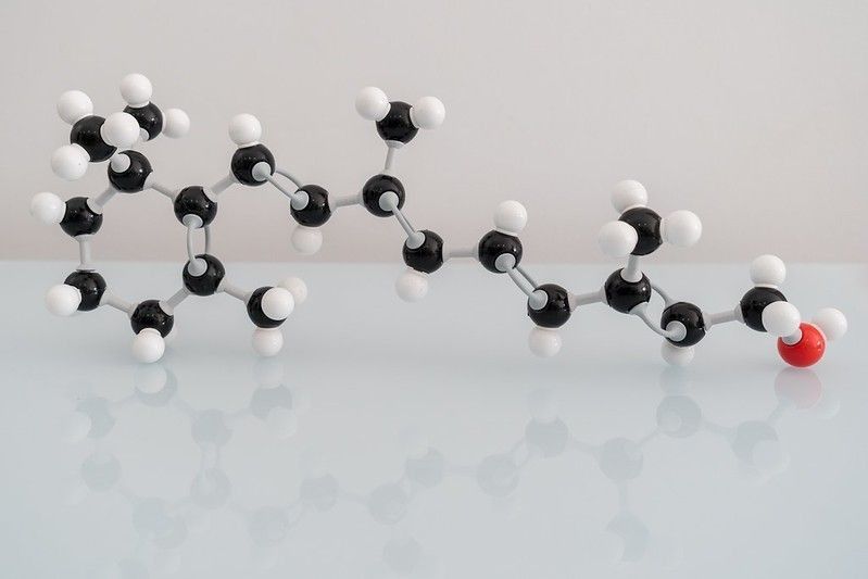 Isolated vitamin A made by molecular model.