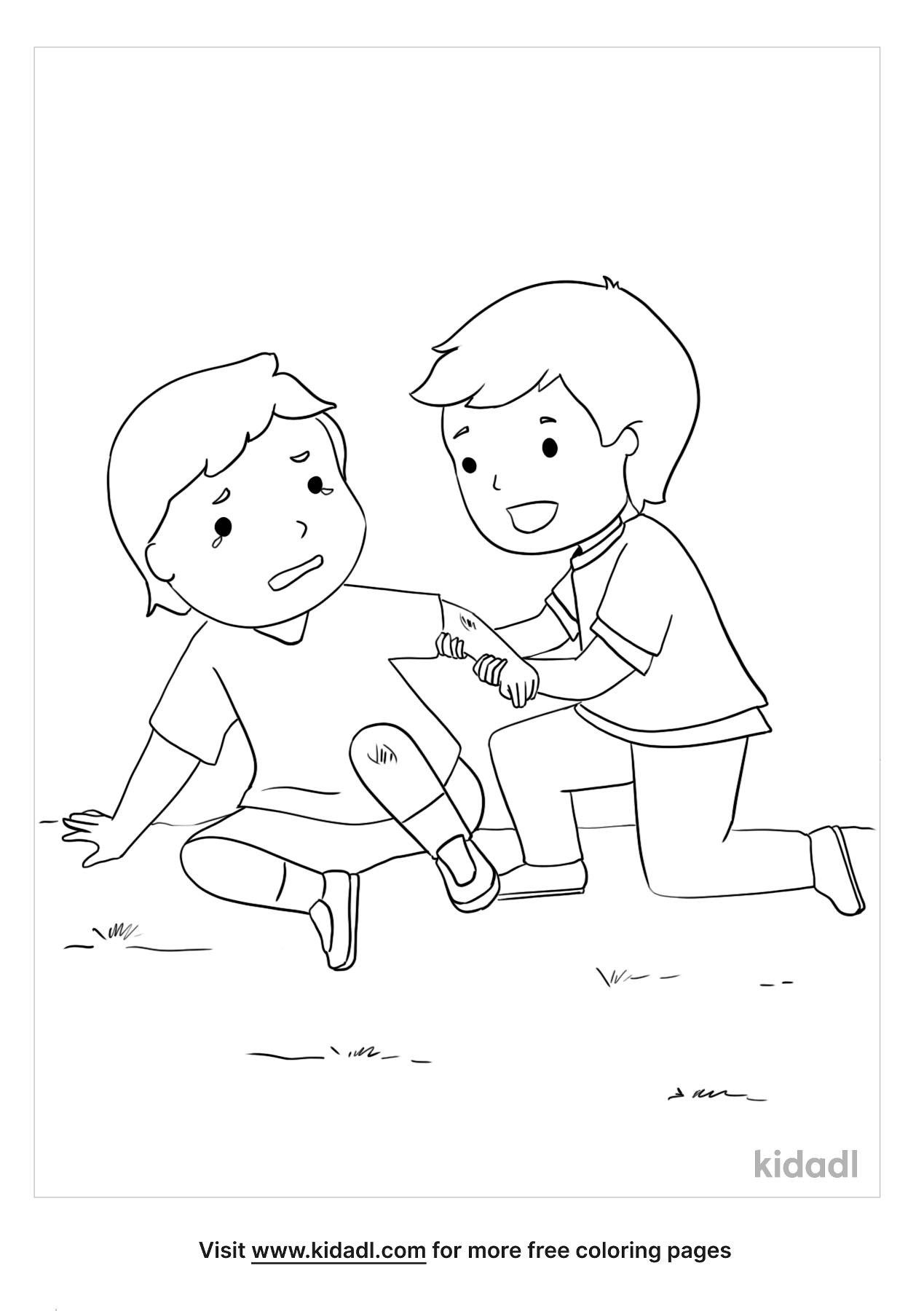 coloring page that have caring friends