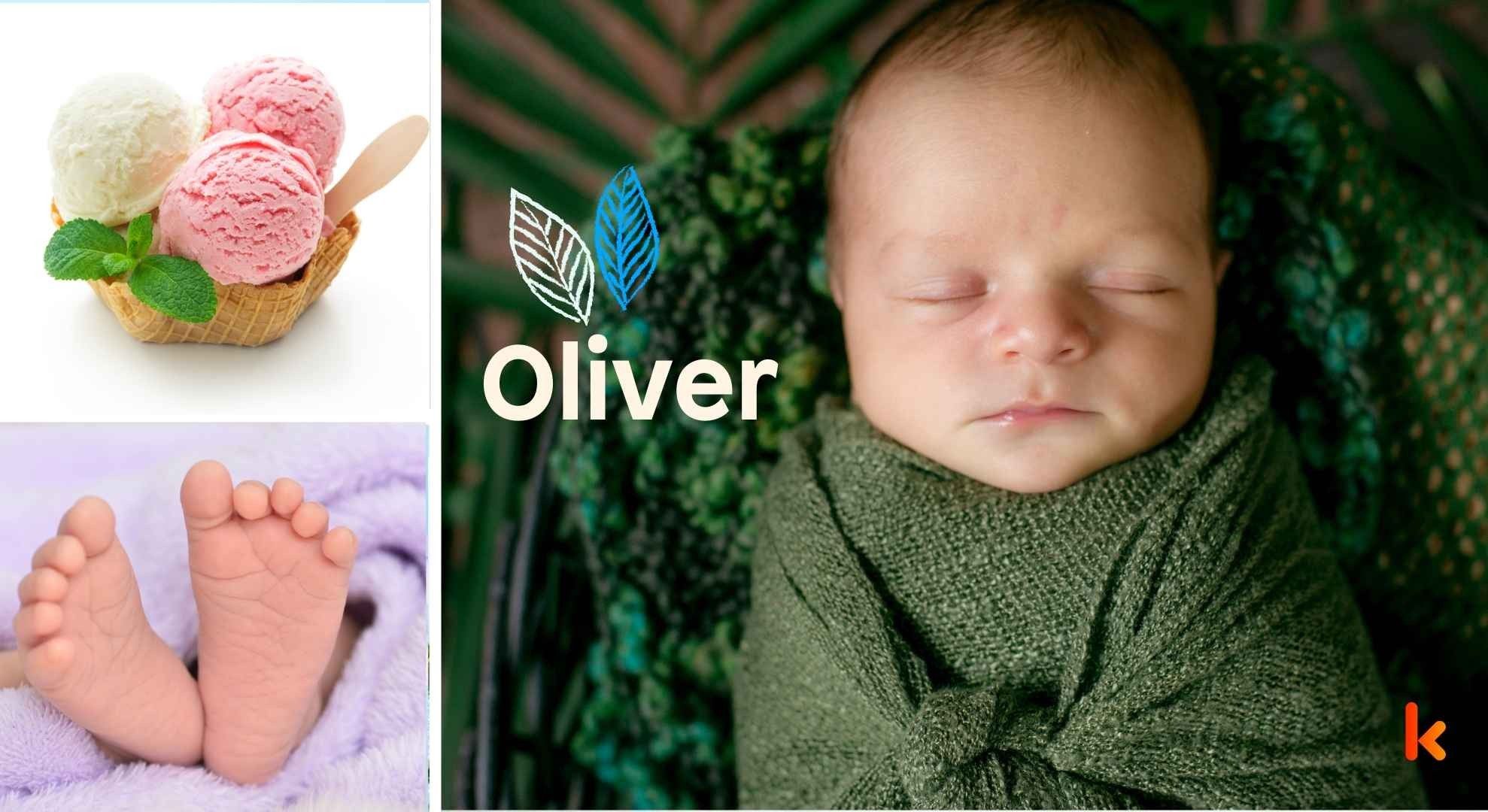 Baby name Oliver - cute baby, icecream, foot