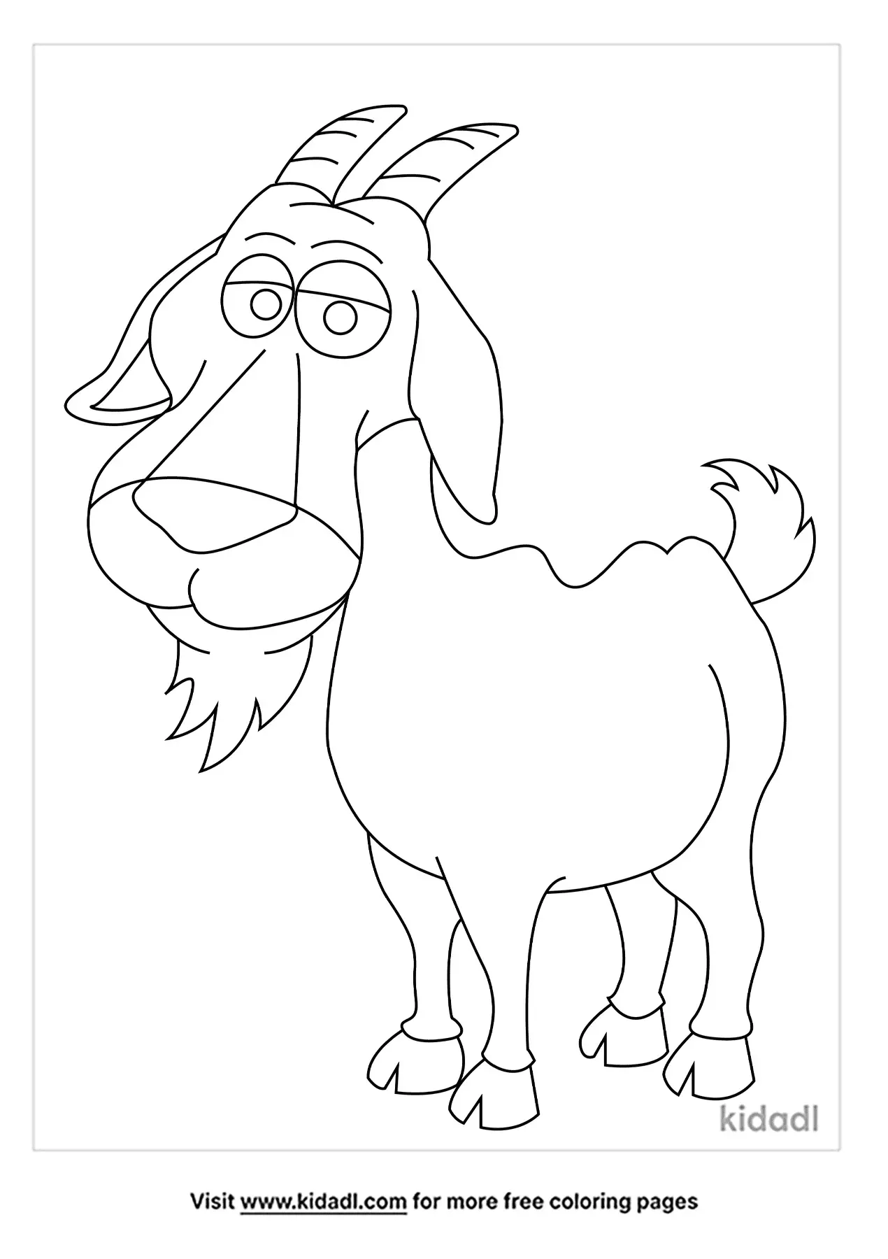 Free Billy Goat Coloring Page | Coloring Page Printables | Kidadl