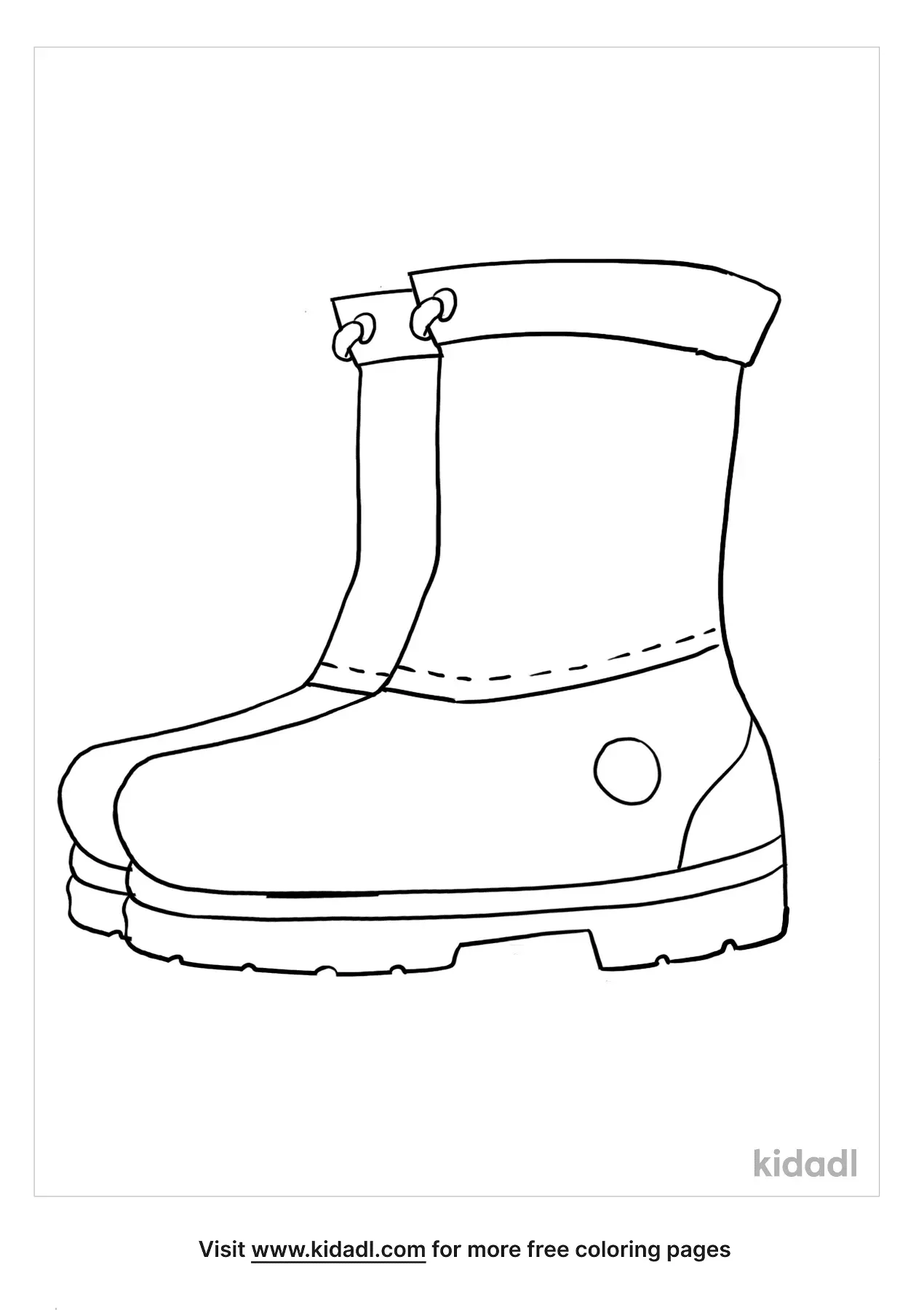 Free Boot Coloring Page | Coloring Page Printables | Kidadl