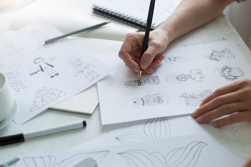 Creating illustrations on paper