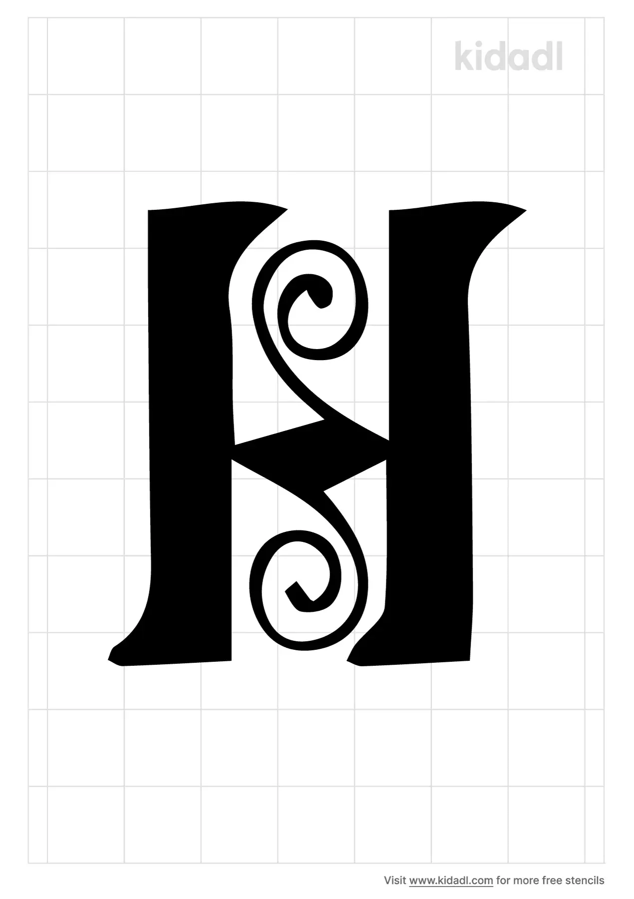 Free Celtic Letter H Stencil | Stencil Printables | Kidadl