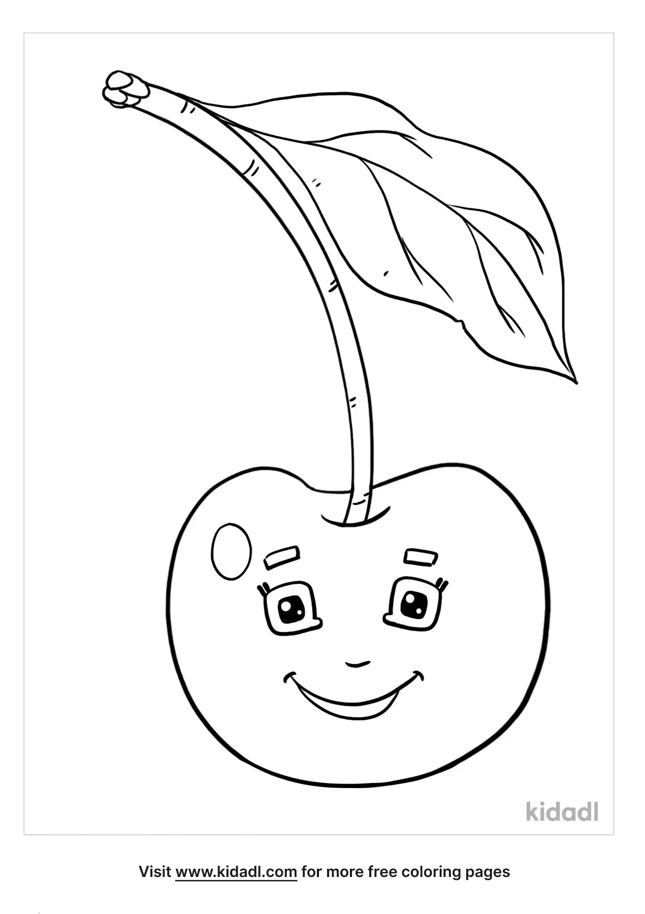 Free Cherry Coloring Page | Coloring Page Printables | Kidadl