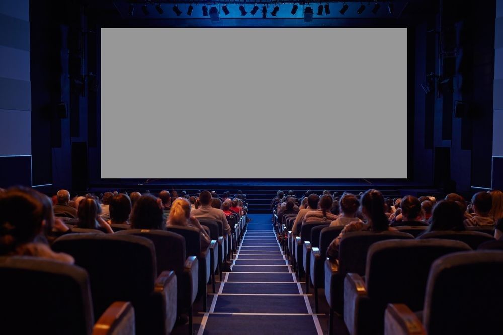 Cinema screen with audience