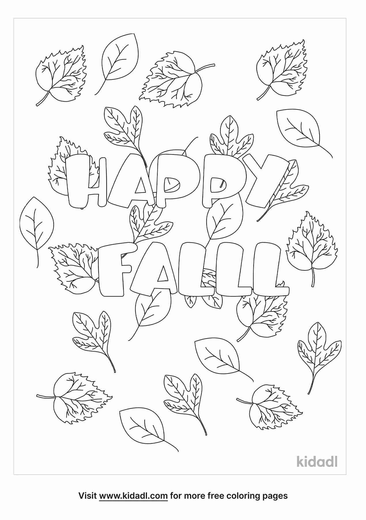 Happy falll coloring pages for kids.