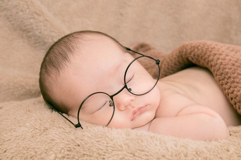 Newborn baby sleeping with glasses on - Nicknames