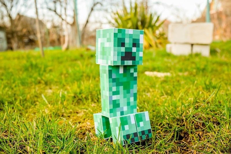 Creeper made out of paper in real life