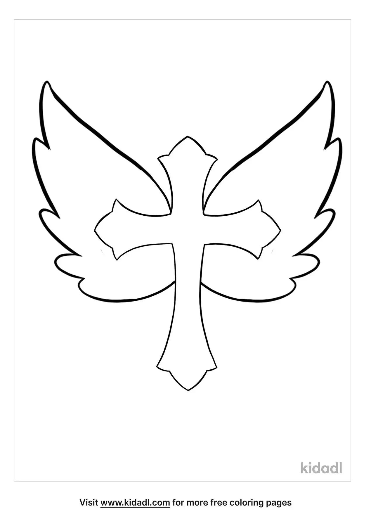 coloring-pages-cross-with-wings