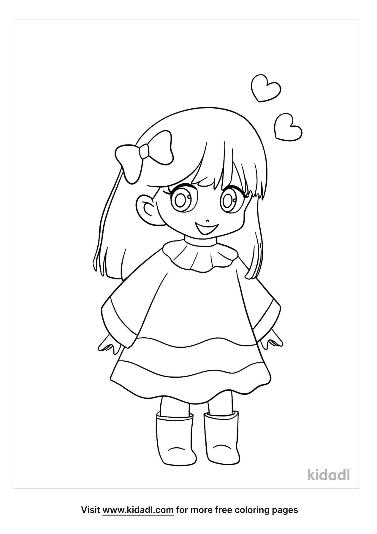 Kawaii Anime Girl coloring page  Free Printable Coloring Pages