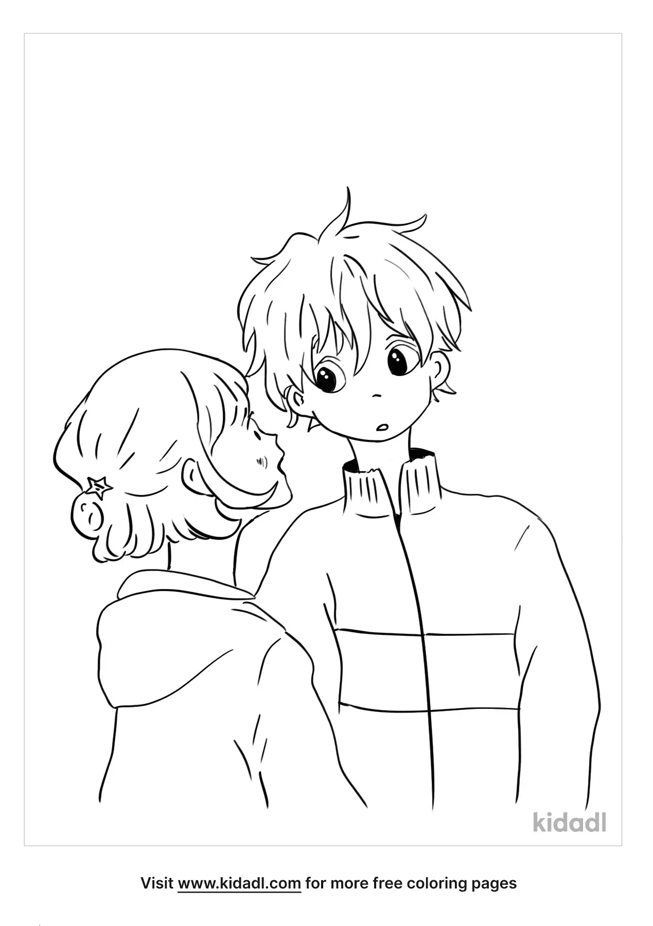 Anime Couple Coloring Page  Free Printable Coloring Pages for Kids