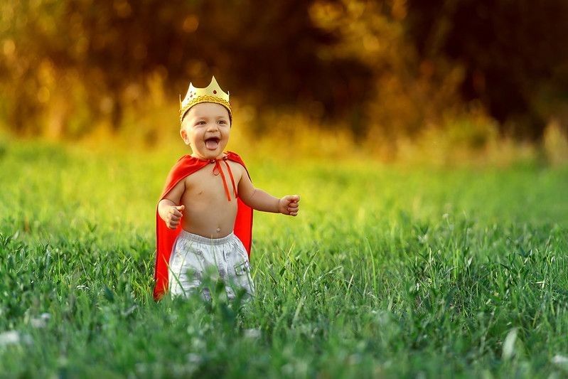 Cute small boy with crown