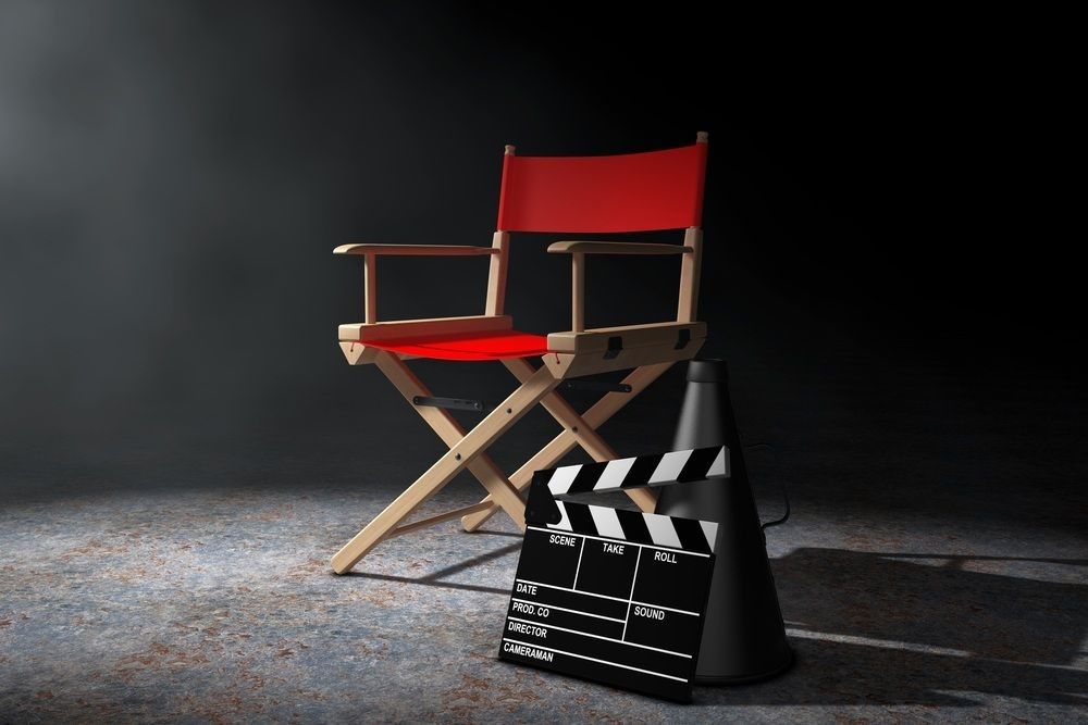 Red Director Chair and Movie Clapper
