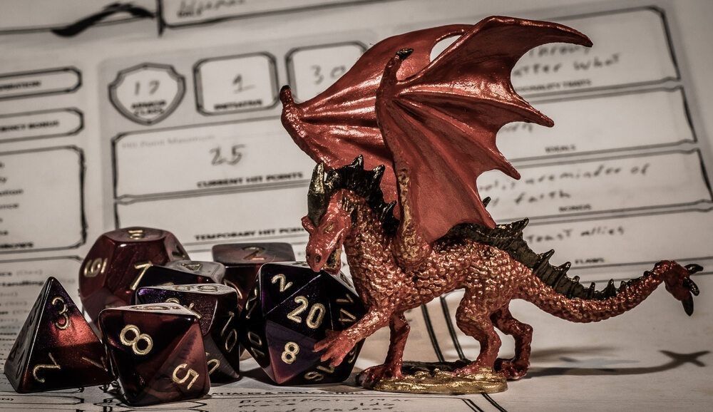 Dungeons and Dragons scene made with miniatures