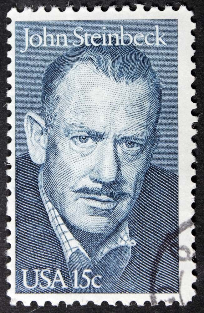 Stamp printed portrait of famous John Steinbeck