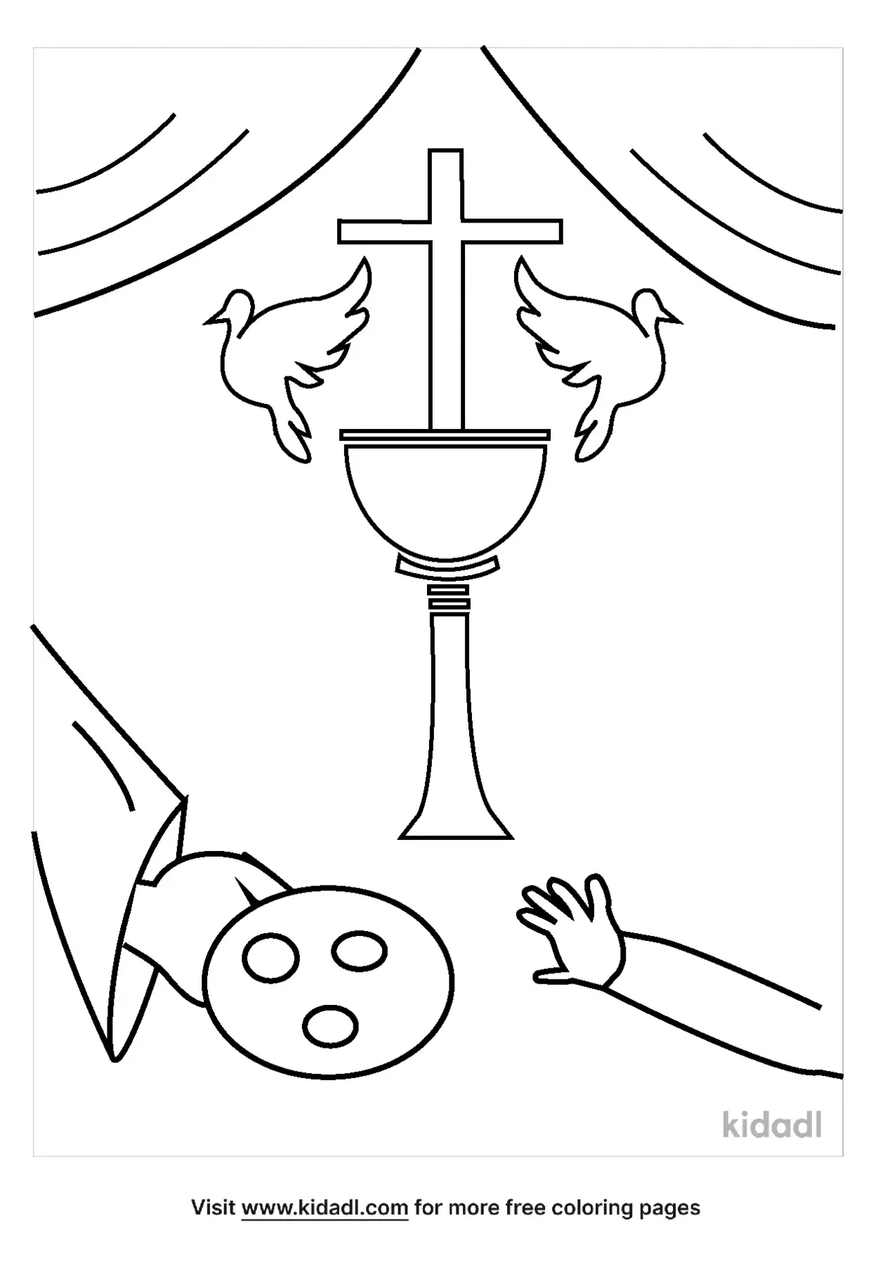 Free First Communion Coloring Page | Coloring Page Printables | Kidadl