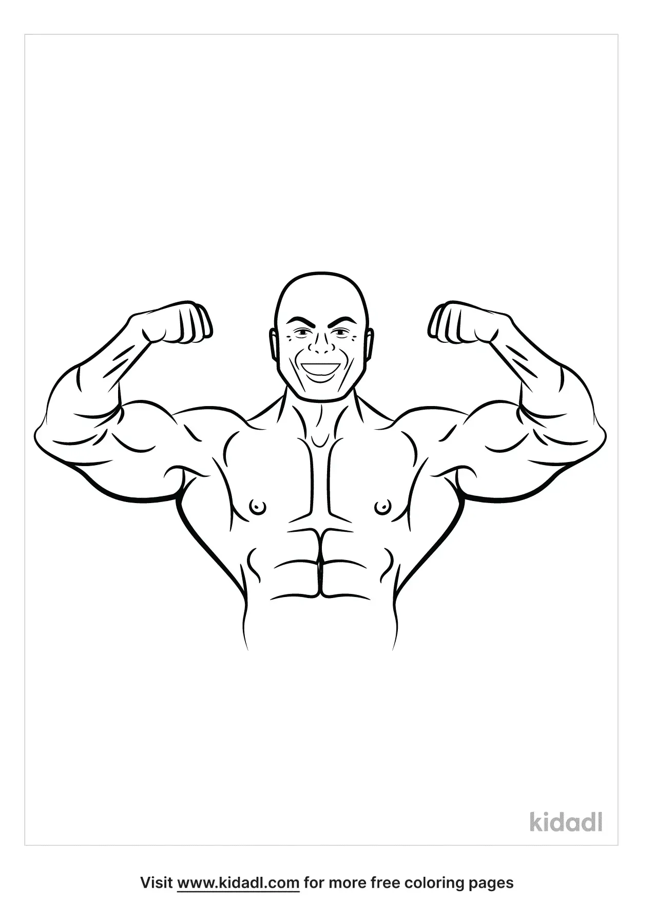 Free Flexed Muscle Coloring Page | Coloring Page Printables | Kidadl