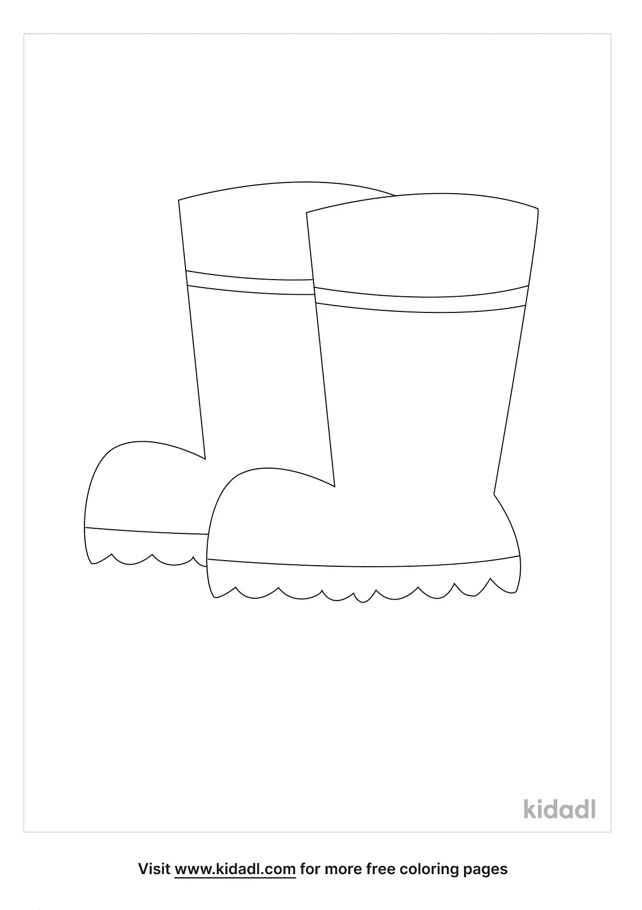 Free Gardening Boots Coloring Page | Coloring Page Printables | Kidadl