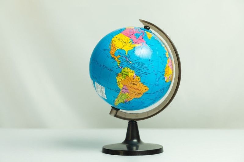Globe with countries marked