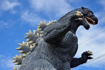 Godzilla statue in Kurihama Yokosuka