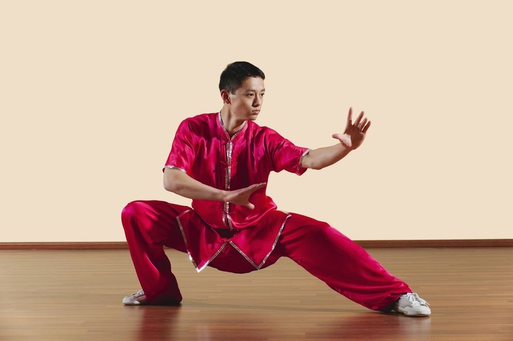 young man practicing martial arts