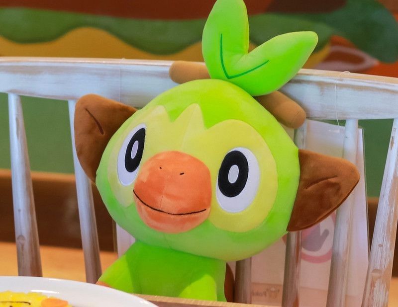 Toy grookey on a chair