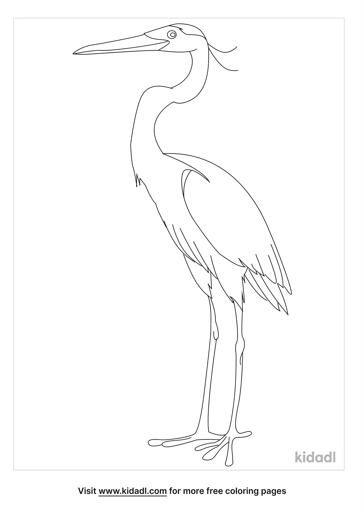 Free Heron Coloring Page | Coloring Page Printables | Kidadl